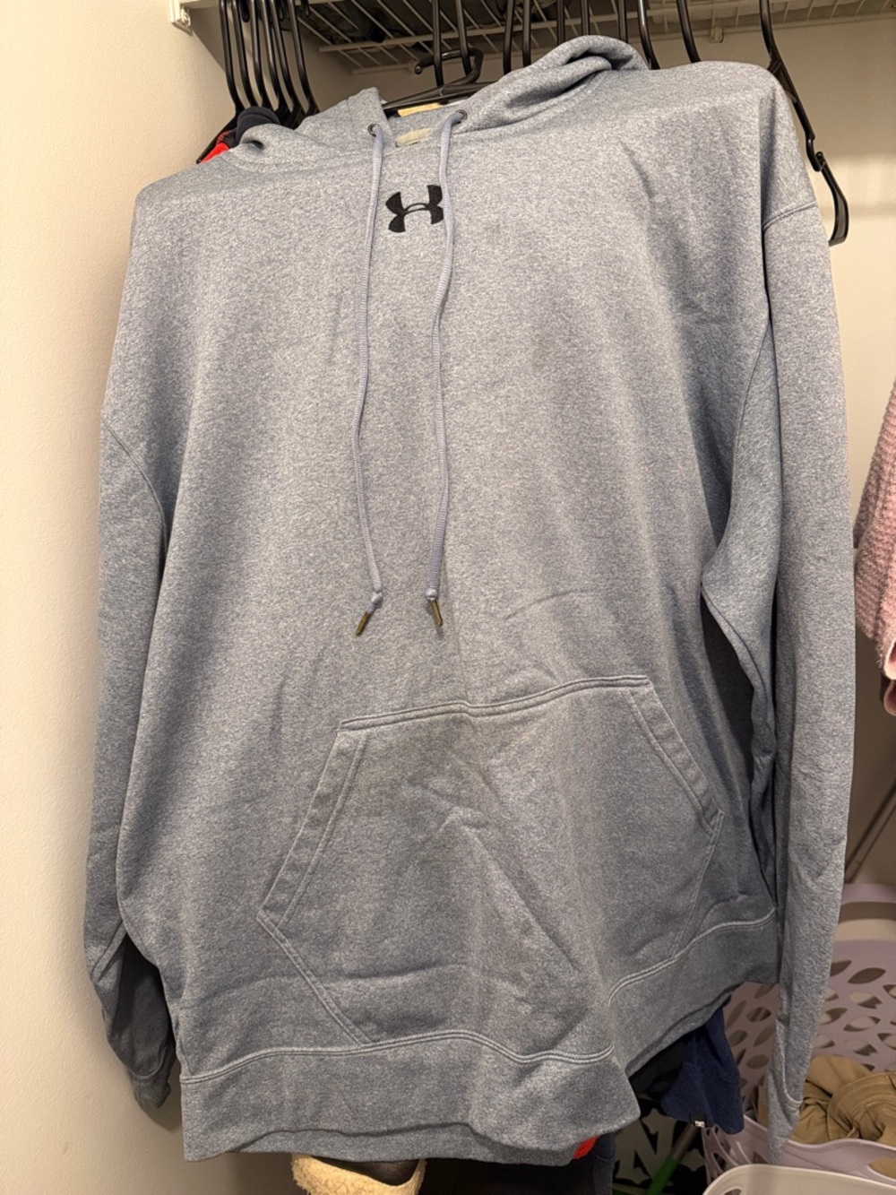 Under Armour Men's Heather Blue Crewneck Hoodie